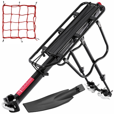 Auwey Full Quick Release Bike Rear Rack Bike Cargo Rack with Fender Bicycle Cargo Rack Bicycle Rear Racks Adjustable Bicycle Carrier Cargo Mountain Road 115 lbs Capacity Universal