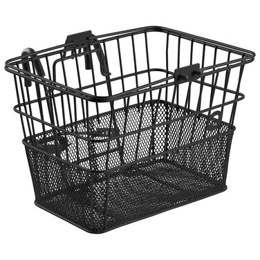 Bicycles Detachable Steel HalfMesh Apollo Bike Basket with Builtin Handles WeatherResistant Steel and Integrated Hooks for Easy Assembly to Front Handlebar