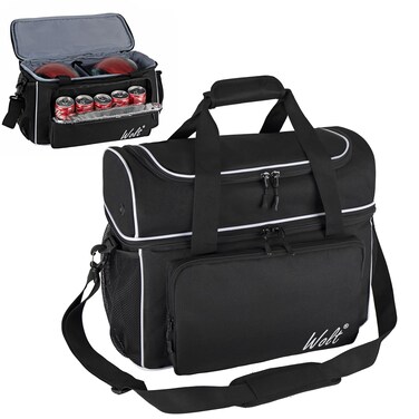 WOLT Bowling Ball Bag for 2 Balls 2 Ball Bowling Bag with Padded Ball Holder Fits Bowling Shoes Up to Mens Size 16 bowling accessories