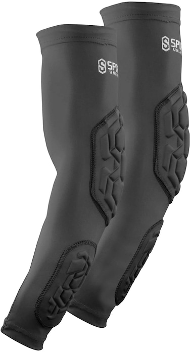 Sports Unlimited Padded Forearm Elbow Sleeves for Football Basketball Baseball Volleyball Soccer  Youth  Adult  Pair