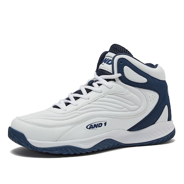 AND1 Pulse 30 Basketball Shoes for Men Indoor or Outdoor Street or Court Basketball Sneakers Men  Black Red or White  WhiteDark Blue 95 Medium