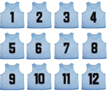 Oso Athletics Sets of 12 112 1324 2536 3748 Premium Polyester Mesh Numbered Jerseys Pinnies