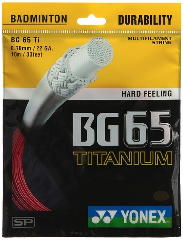Yonex BG 65 Titanium Badminton Strings 070mm Red