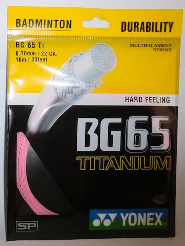 Yonex Badminton String BG 65 Titanium Pink Gauge 070mm