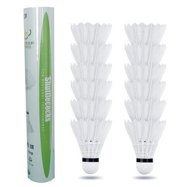 ZHENAN 12Pack Feather Badminton Shuttlecocks with Great Stability and DurabilityShuttlecock Indoor Outdoor Sports Hight Speed Training Badminton Birdie Balls