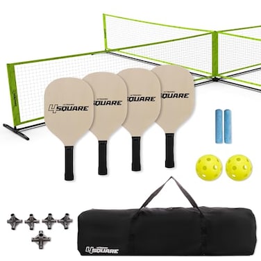 Triumph Sports 4 Square VolleyballBadminton Combo and Pickleball Combo Accessories Included  Multiple Styles Available
