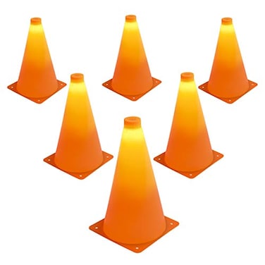 GoSports LED Light Up Sports Cones 6 Pack 9 Inch