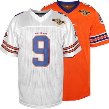 The Waterboy 9 Bobby Boucher Adam Sandler 50th Anniversary Movie Mud Dogs Bourbon Bowl Football Jersey