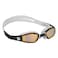 Phelps Ninja Competitive Swim Goggles  Gold Titanium Mirror Lens White  Black Frame  Race Fit Strap System Curved Lens Technology AntiFog UV Protection  The Every Time Adjustable