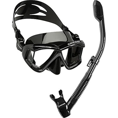 Cressi Panoramic Wide View Mask  Dry Snorkel Kit for Snorkeling Scuba Diving  Pano 3  Supernova Dry designed in Italy