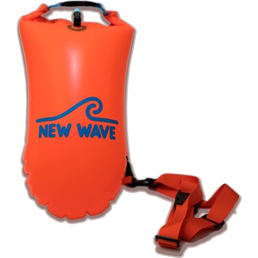 New Wave Swim Buoy for Open Water Swimmers and Triathletes  Light and Visible Float for Safe Training and Racing  Nylon TPU