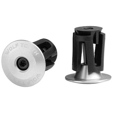 Wolf Tooth Alloy Bar End Plugs Raw Silver