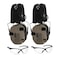 Walkers Razor Slim Electronic Shooting Range Earmuffs Bundle with Glasses US FlagFDE 2Pack 4 Items