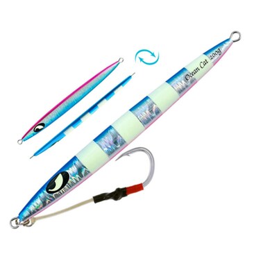 OCEAN CAT Fast Slow Metal Lead Jig Jigging Fishing Lures Glow Saltwater Offshore Fishing Jigs Speed Jigging Slow Jigging Pitching Lures Vertical Jigging Assist Hooks