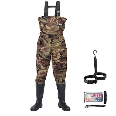 Bootfoot Fishing Chest Waders for Men Women with Boots 2Ply NylonPVC Waterproof Hunting Waders with Boots Hanger