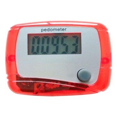Jinshining Red Portable Counter Mini Digital LCD Pedometer Sports Walking Running Step Counter Meter Walking Distance Miles Calorie Counter Daily Target Monitor Exercise Time Fitness Technology