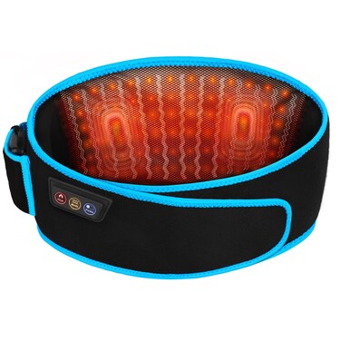 SHINE WELL Red Light Therapy Belt Back Massage Belt Battery Powered with 3 Vibration Modes 3 Heating Levels Red Light Therapy Device for Back Pain Relief Inflammation Elbow and Muscle Pain