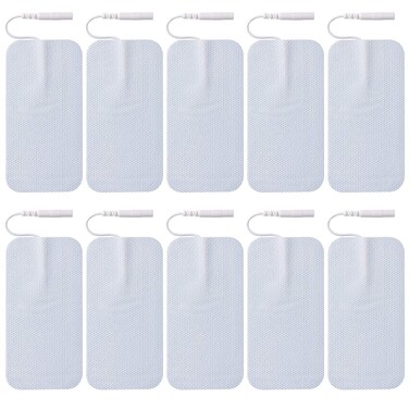 LiteTour 10 Pieces Large Electrode Pads  Premium Reusable TENS Unit Pads with Standard 2mm PIN Connector  2x4 Inches SelfAdhesive for Pain Relief and Muscle Stimulation