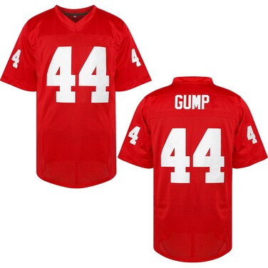 Forrest Gump 44 Mens Football Jerseys Stitched Letters and Numbers Movie Jerseys Red S3XL