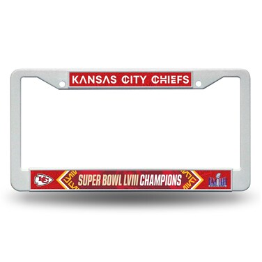 Rico Industries NFL Football Kansas City Chiefs 2024 Super Bowl LVIII Champions 12 x 6 Plastic Car Frame
