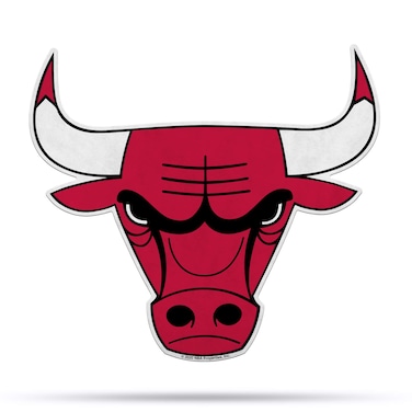 Rico Industries NBA Chicago Bulls NBA Primary Logo Shape Cut Pennant Team color Item footprint 18 x 18