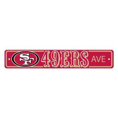 FANMATS NFL  San Francisco 49ers Team Color Street Sign Dcor 4in X 24in Lightweight