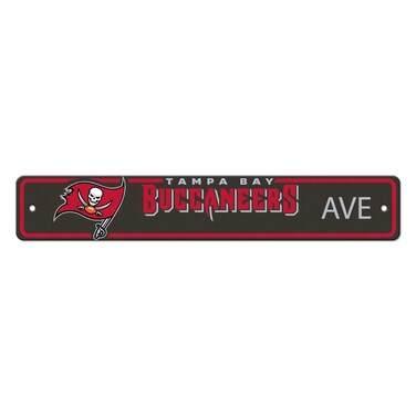 NFL  Tampa Bay Buccaneers Team Color Street Sign Dcor 4in X 24in Lightweight