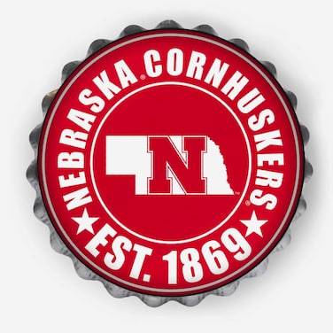 Forever Collectibles Nebraska Cornhuskers NCAA Bottle Cap Wall Sign