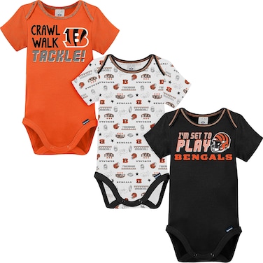 Gerber Unisex Baby NFL Team 3 Pack Short Sleeve Onesie Bodysuit