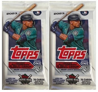 Topps 2023 Series 1 Baseball MLB Bundle of 2 Jumbo Value Fat Packs  36 Cards per Pack  72 Trading Cards Total