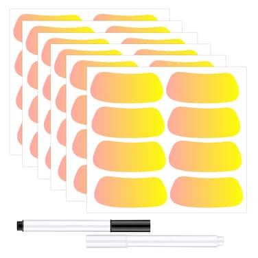 Trendsslabels Sports Under Eye Black Strips Stickers 120 pcs Gradient Color Change Eye Strips Baseball Football Softball Lacrosse Fans Eye Black Stickers for Themed Party Game Day Supplies Yellow