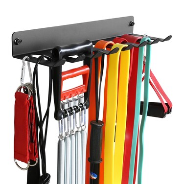 MultiPurpose Gym Equipment Storage Rack Resistance Bands Storage Hanger Barbell Rack Heavy Duty Gym Rack for Exercise Bands Lifting Belts and Jump Ropes