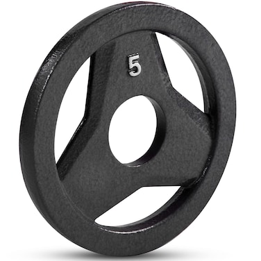 JFIT Cast Iron Olympic 2Inch Grip Plate for Barbell Singles or Pairs 6 Weights Available 25lbs to 45lbs Plates for Strength Training Weightlifting Bodybuilding