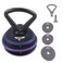 Hyperwear SoftBell Adjustable Kettlebell Set  Soft VinylCoated Weight Plates with Rubber Base  Versatile Home Gym Equipment  Compatible with SoftBell Barbell  Dumbbell