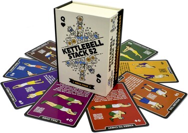 Stack 52 Kettlebell Exercise Cards Workout Playing Card Game Video Instructions Included Learn Kettle Bell Moves and Conditioning Drills Home Fitness Training Program 2019 Mega Pack