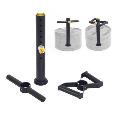 RISINGFIT Adjustable Keetleball HandleHeavy Duty Kettlebell Handle for PlatesLoading Pin with Double Dbar and Tbar for Olympic Weight Plates