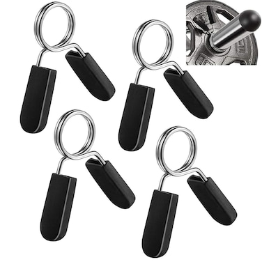 Lestino Spring Clip Collars 1 inch 25 mm for Smooth Dumbbell Handle or Standard Weightlifting Barbell Pack of 4