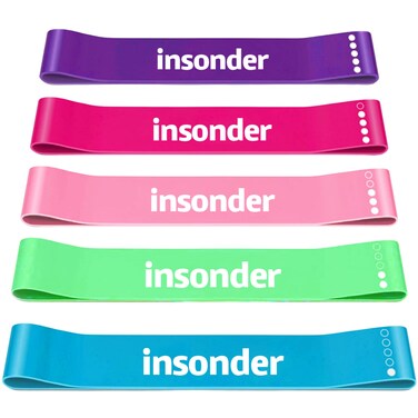Insonder Resistance Bands Set  Skin Friendly Loop Bands with Workout Guide  Great for Exercise of Glutes Legs Thigh Fitness Physical Therapy Pilates