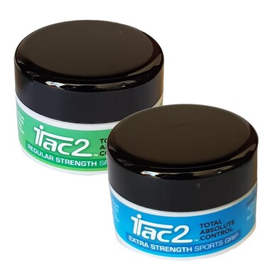 iTac2 Sports Grip Twin Pack  Regular and Extra Strength 2 x 20g Jars for Diving Rugby Ball Sports Dry Hands Grip