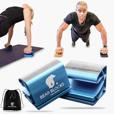 Bear Blocks Pushup Bars  Safe Push Up Exercise Equipment  Push Up Stands Perfect for Home Gym  Traveling Fitness  Lightweight NonSlip Bodyweight Training Workouts Blocks