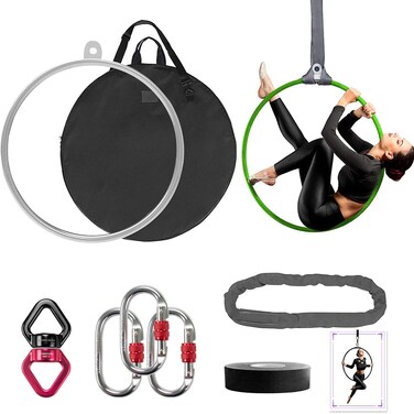 DASKING Aerial Hoop 85cm90cm Aerial Ring Set Fully Strength Tested 500LBS Single Point Circus Aerial Equipment Yoga Hoop With Accessories And Storage Bag