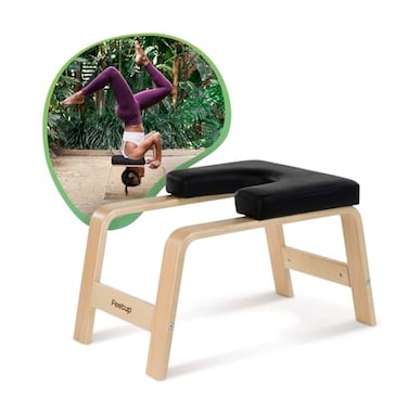 FeetUp  The Original Yoga Headstand Bench Vegan Handstand Trainer Bench and Stand Strength Training Inversion Equipment for Relaxation  Strength Includes App  Starter Kit Classic Black