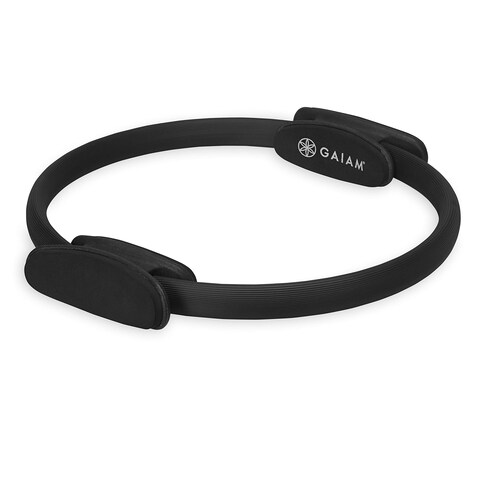 Gaiam Pilates Ring 15 Fitness Circle  Lightweight  Durable Foam Padded Handles  Flexible Resistance Exercise Equipment for Toning Arms ThighsLegs  Core Black