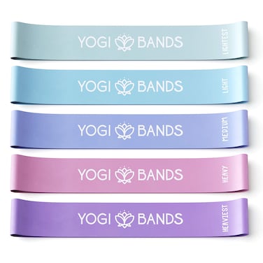 Yogi Bands by XNM Creations  Resistance Loop Exercise Fitness Workout Bands  Set of 5  Pastel Colours