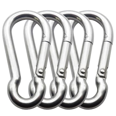 FYYTONE 31 Inch 4 Pack Spring Snap HookM8x80mm Cable Machine Accessories for Home Gym Pulldown Attachment Exercise Machine Heavy Duty Steel Clip for Outdoor Fitness
