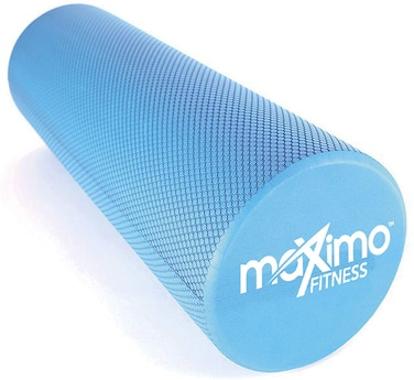 Maximo Fitness Foam Roller  Exercise Rollers for Trigger Point Self Massage and Muscle Tension Relief 15cm x 45cm Massager for Back Legs Workouts Gym Pilates and Yoga Blue