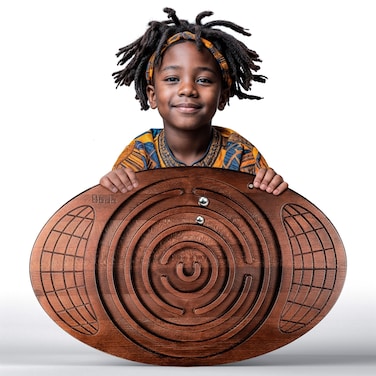 Bodo Maze Balance Board  Wood Wobble Board for Kids Toddlers Teens  Adults for Exercise Training Physical Therapy Bodyweight Fitness Skiing Surfing Snowboarding Skateboarding with Labyrinth