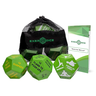 3Pack Exercise Dice Bundle with Fitness Manual  Bag  Perfect for HIIT Cardio Yoga Stretching Strength Training Sports Crossfit Plyometrics Body Weight Group Classes All Ages WOD