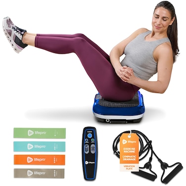 LifePro Vibration Plate Exercise Machine  Whole Body Workout Vibration Fitness Platform w Loop Bands  Home Training Equipment for Weight Loss  Toning