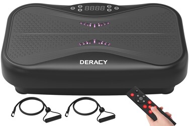 DERACY Vibration Plate Exercise Machine Whole Body Workout 3D XL Platform Shaker with Resistance Bands for Weight Loss Body Shaping and Fat Burning